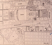 Plano de la Villa Olímpica para la canditatura de los JJ.OO. de Buenos Aires 1956. (Fuente: Gentileza archivo del COI) (Fuente: Gentileza archivo del COI) (Fuente: Gentileza archivo del COI)