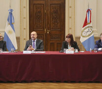 Corach, Perotti, Arenas y Lagna en la reunión.