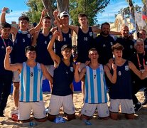 El equipo argertino de beach handball.