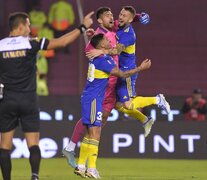 Varela, Rossi y Benedetto celebran la clasificación a la final (Fuente: Télam) (Fuente: Télam) (Fuente: Télam)