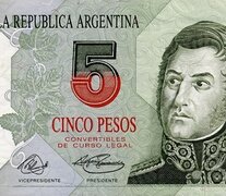 San Martín volvería a los billetes argentinos. El último que ilustró fue el de 5 pesos. 