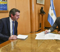 Guillermo Hang, el nuevo secretario de Comercio Interior, junto al ministro Martín Guzmán.