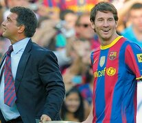 Otros tiempos: Messi y Laporta juntos en Barcelona.