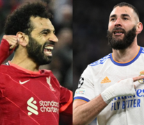 Mohamed Salah y Karim Benzema, figuras y goleadores del Liverpool y del Real Madrid respectivamente.  (Fuente: AFP) (Fuente: AFP) (Fuente: AFP)