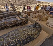 El sitio de Saqqara está a unos 15 km de las pirámides de Guiza.  (Fuente: AFP) (Fuente: AFP) (Fuente: AFP)