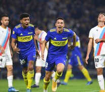 Sández inicia el festejo de su gol, el primero de Boca (Fuente: Télam) (Fuente: Télam) (Fuente: Télam)