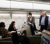 Carla Vizzotti, Vilma Ibarra, Sergio Massa y Alberto Fernández en viaje a Los Angeles. (Fuente: Télam) (Fuente: Télam) (Fuente: Télam)