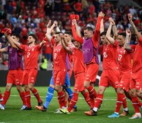 El seleccionado helvético celebra su éxito ante Portugal (Fuente: AFP) (Fuente: AFP) (Fuente: AFP)