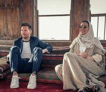 Messi en Arabia Saudita junto a la princesa Haifa Mohammed Al- Saud (Fuente: Twitter) (Fuente: Twitter) (Fuente: Twitter)