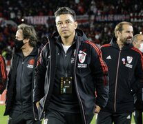 Marcelo Gallardo, junto con el cuerpo técnico de River Plate (Fuente: Fotobaires) (Fuente: Fotobaires) (Fuente: Fotobaires)