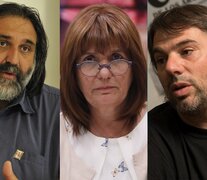 Roberto Baradel, Patricia Bullrich y Daniel Catalano.