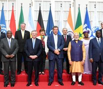 Alberto Fernández junto a los líderes de otros países invitados especialmente a la reunión de las potencias del G7. (Fuente: NA) (Fuente: NA) (Fuente: NA)