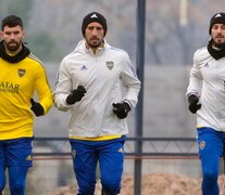 Orsini, Izquierdoz y Benedetto trotan (Fuente: Prensa Boca) (Fuente: Prensa Boca) (Fuente: Prensa Boca)