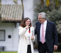 La primera foto del mandatario y la flamante ministra (Fuente: Télam) (Fuente: Télam) (Fuente: Télam)