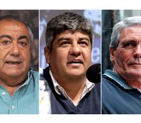 Los triunviros de la CGT Héctor Daer, Pablo Moyano y Carlos Acuña.