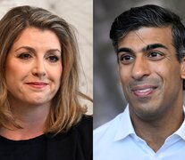 Penny Mourdant y Rishi Sunak, principales candidatos a suceder a Boris Johnson. 