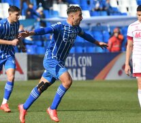 Salomón Rodríguez festeja el primer gol de Godoy Cruz (Fuente: Télam) (Fuente: Télam) (Fuente: Télam)