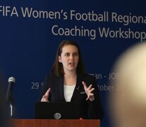 Arijana Demirovic, directora de Desarrollo del Fútbol Femenino de la FIFA. (Fuente: AFP) (Fuente: AFP) (Fuente: AFP)