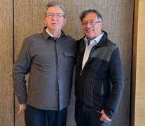 Jean-Luc Mélenchon junto al presidente de Colombia Gustavo Petro.