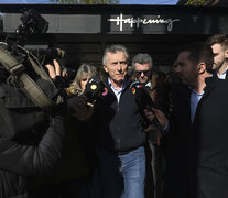 El expresidente Mauricio Macri a la salida del almuerzo con los miembros de la conducción nacional del PRO. (Fuente: Télam) (Fuente: Télam) (Fuente: Télam)