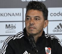 Marcelo Gallardo y una conferencia algo particular (Fuente: Prensa River) (Fuente: Prensa River) (Fuente: Prensa River)