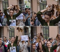 Quemar hiyabs y cortarse el pelo, el desacato de de las mujeres en Irán que tomó las calles. (Fuente: AFP) (Fuente: AFP) (Fuente: AFP)