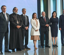 Los siete candidatos a presidente que partiiparon del debate anoche. (Fuente: AFP) (Fuente: AFP) (Fuente: AFP)