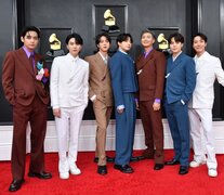 BTS en la última ceremonia de los premios GRAMMY. Foto: AFP.