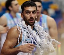 Campazzo durante los festejos por la AmeriCup ganada con la Selección Argentina (Fuente: NA) (Fuente: NA) (Fuente: NA)