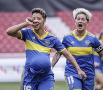 Kishi Núñez y Yamila Rodríguez festejan el primer gol de Boca (Fuente: Prensa Boca) (Fuente: Prensa Boca) (Fuente: Prensa Boca)