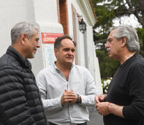 El Presidente, Ferraresi y Santiago Maggiotti, actual secretario de Vivienda y exintendente de Navarro. (Fuente: Télam) (Fuente: Télam) (Fuente: Télam)