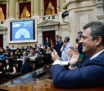 Sergio Massa en el Congreso, durante el tratamiento del Presupuesto. (Fuente: NA) (Fuente: NA) (Fuente: NA)