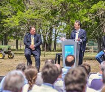 El ministro de Economía, Sergio Massa, en el acto de lanzamiento del auxilio estatal a productores agrarios. (Fuente: NA) (Fuente: NA) (Fuente: NA)