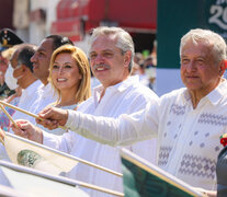 Fernández con López Obrador en Méxicco, en 2021.  (Fuente: NA) (Fuente: NA) (Fuente: NA)