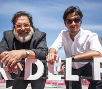 Rodrígo Sepúlveda y el actor Andrew Bargsted en el Festival de Mar del Plata.