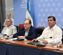 Sergio Palazzo, Carlos Heller y Marcelo Casaretto en la Comisión de Presupuesto. (Fuente: NA) (Fuente: NA) (Fuente: NA)