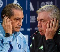 El riojano Ramón Díaz y el italiano Carlo Ancelotti, los DTs de la final.