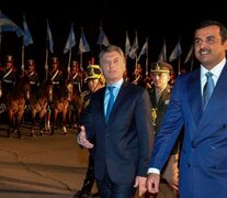 El expresidente Mauricio Macri con el emir de Qatar.