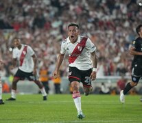 Exequiel Barco grita el gol del 2-1. Ese penal sí fue penal (Fuente: NA) (Fuente: NA) (Fuente: NA)