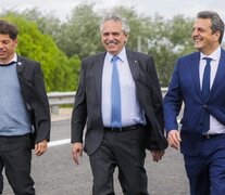 Axel Kicillof, Alberto Fernández y Sergio Massa.