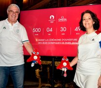 El presidente del Comité Olímpico, Mario Moccia, y la embajadora Claudia Scherer-Effosse (Fuente: Prensa COA) (Fuente: Prensa COA) (Fuente: Prensa COA)