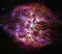 Las imágenes registradas por el telescopio Webb de la NASA en los momentos previos a que la estrella WR 124 se convierta en supernova. (Fuente: NASA) (Fuente: NASA) (Fuente: NASA)