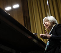 Janet Yellen, secretaria del Tesoro de EE.UU., trató de llevar tranquilidad a los mercados. (Fuente: AFP) (Fuente: AFP) (Fuente: AFP)
