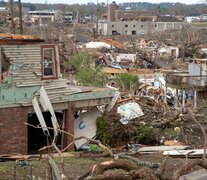 Casas destrozadas en Little Rock, Arkansas, por el pasode un tornado. (Fuente: AFP) (Fuente: AFP) (Fuente: AFP)