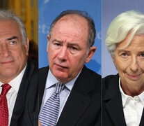 Rodrigo Rato, Dominique Strauss Kahn y Christine Lagarde, ex titulares del FMI