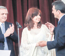 Alberto Fernández, Cristina Kirchner y Sergio Massa.