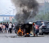 Protesta meitei en Imphal, capital de Manipur. (Fuente: AFP) (Fuente: AFP) (Fuente: AFP)