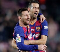 Sergio Busquets y Lionel Messi, juntos en Barcelona.