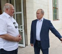 Putin y Lukashenko reunidos en Sochi, suroeste de Rusia. (Fuente: AFP) (Fuente: AFP) (Fuente: AFP)