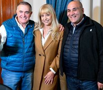 Rossana Chahla junto a Osvaldo Jaldo y Juan Manzur